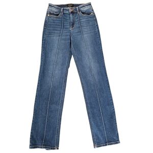 Judy Blue Mid-Blue High-Rise Straight Leg Jeans with Center Seams Size 7/28